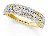 Yellow gold Round Diamond Checkerboard Pavé Promise Ring with Round Diamond Accents_1