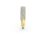 Yellow gold Round Diamond Checkerboard Pavé Promise Ring with Round Diamond Accents_2
