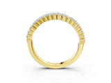 Yellow gold Round Diamond Checkerboard Pavé Promise Ring with Round Diamond Accents_3