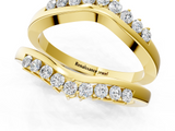 Yellow gold Round Diamond Chevron Contour Band with Prong Setting_22