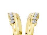 Yellow gold Round Diamond Chevron Contour Band with Prong Setting_26