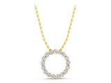 Yellow gold Round Diamond Circle Pendant with Prong Setting_27