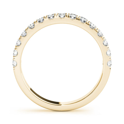 Yellow gold Round Diamond Classic Half Eternity Band with Shared Prong Setting 1