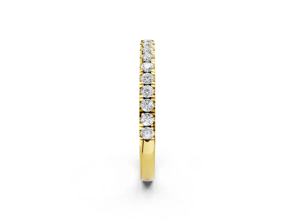 Yellow gold Round Diamond Classic Half Eternity Band with Shared Prong Setting