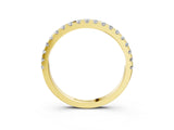 Yellow gold Round Diamond Classic Half Eternity Band with Shared Prong Setting_9
