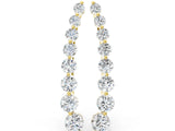Yellow gold Round Diamond Climber Earrings with Prong Setting on Curved Band_18