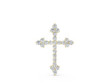 Yellow gold Round Diamond Cluster Cross Pendant with Prong Setting_25
