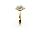Yellow gold Round Diamond Cluster Halo Ring with Solitaire Band and Four-Prong Setting_25