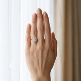 Yellow gold Round Diamond Cluster Halo Solitaire with Four-Prong Setting_12
