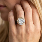 Yellow gold Round Diamond Cluster Halo Solitaire with Four-Prong Setting_14