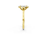 Yellow gold Round Diamond Cluster Halo Solitaire with Four-Prong Setting_82