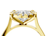 Yellow gold Round Diamond Cluster Halo Solitaire with Four-Prong Setting_84