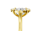 Yellow gold Round Diamond Cluster Halo Solitaire with Four-Prong Setting_85