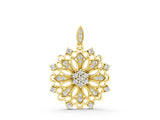 Yellow gold Round Diamond Cluster Milgrain Pendant_4