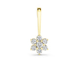 Yellow gold Round Diamond Cluster Pendant with Six-Prong Setting_6
