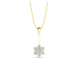 Yellow gold Round Diamond Cluster Pendant with Six-Prong Setting_7