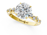 Yellow gold Round Diamond Cluster Prong-Set Solitaire Ring_62