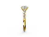 Yellow gold Round Diamond Cluster Prong-Set Solitaire Ring_63
