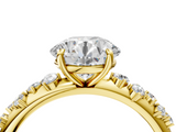 Yellow gold Round Diamond Cluster Prong-Set Solitaire Ring_65