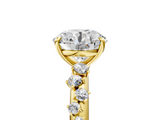 Yellow gold Round Diamond Cluster Prong-Set Solitaire Ring_66