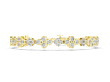 Yellow gold Round Diamond Cluster Tennis Bracelet with Bezel Setting and Four-Prong Clasp_2