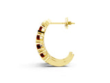 Yellow gold Round Diamond Criss-Cross Prong Hoop Earrings_20