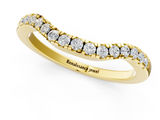 Yellow gold Round Diamond Curved Pavé Wedding Band with U-Prong Setting_20
