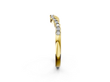Yellow gold Round Diamond Curved Pavé Wedding Band with U-Prong Setting_21