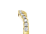 Yellow gold Round Diamond Curved Pavé Wedding Band with U-Prong Setting_24