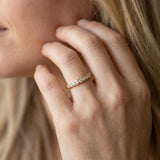 Yellow gold Round Diamond Curved Wedding Band with Channel Setting_123