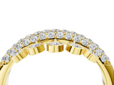 Yellow gold Round Diamond Dangle Promise Ring with Round Diamond Pavé_4