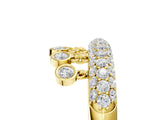 Yellow gold Round Diamond Dangle Promise Ring with Round Diamond Pavé_5