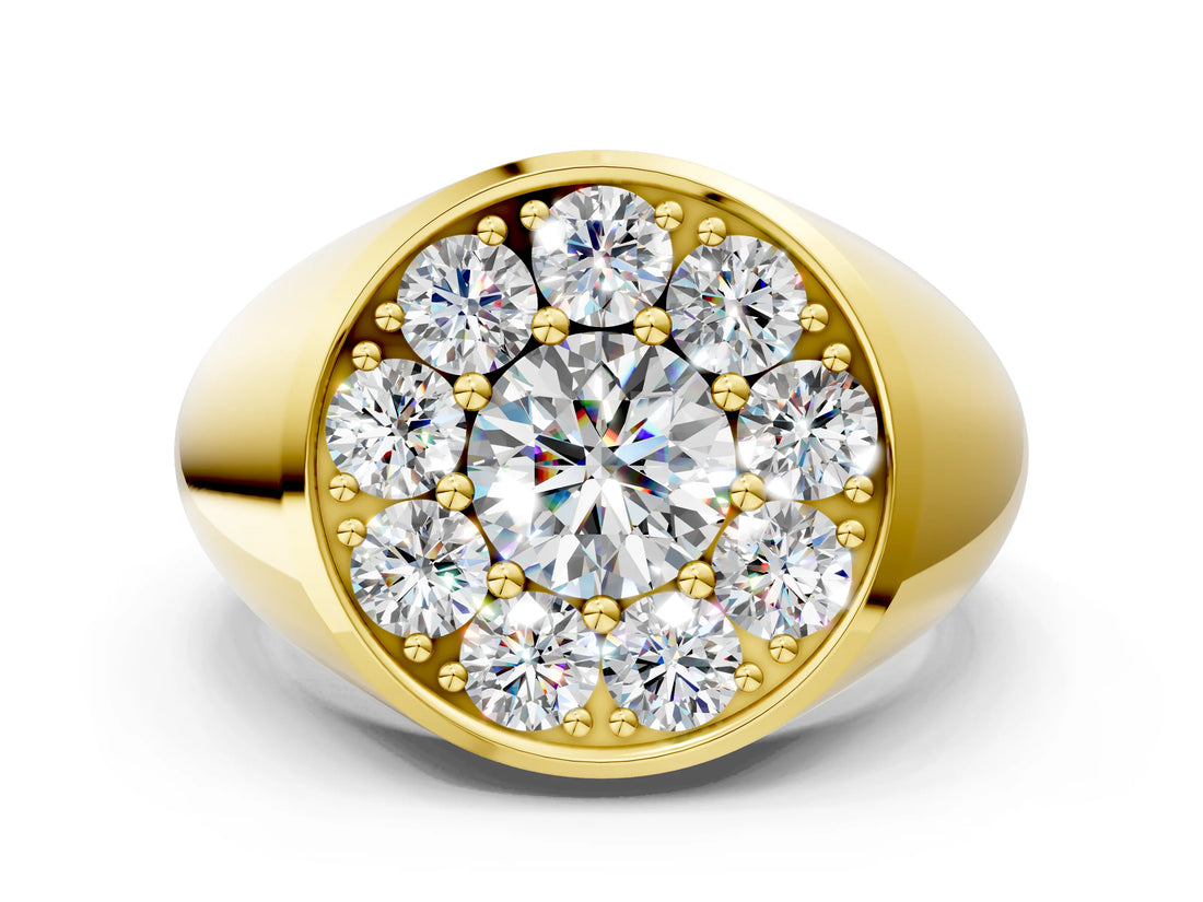 Yellow gold Round Diamond Dome Promise Ring