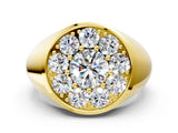 Yellow gold Round Diamond Dome Promise Ring