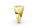 Yellow gold Round Diamond Dome Promise Ring_2