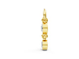 10K Yellow Gold 0.16 Carat E VS Round Diamond Double Drop Huggie Charm