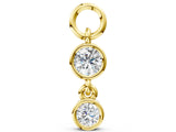 10K Yellow Gold 0.16 Carat E VS Round Diamond Double Drop Huggie Charm