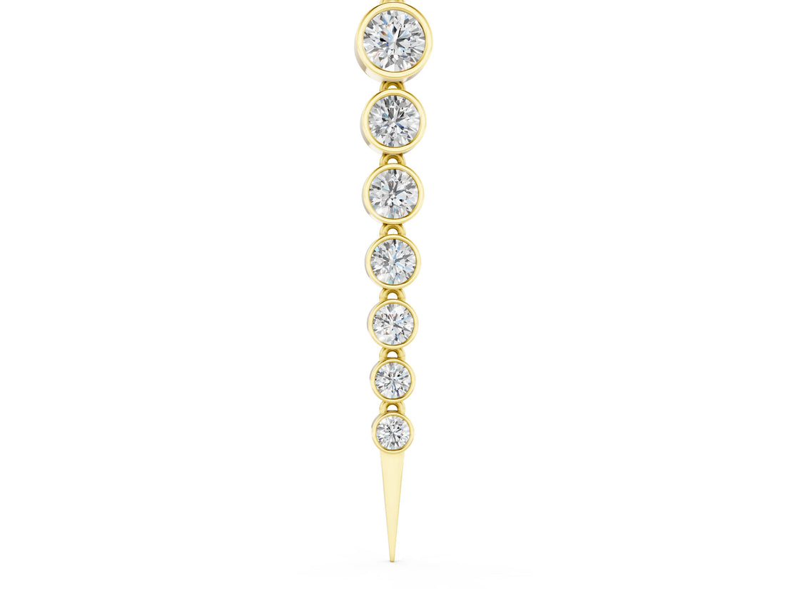 Yellow gold Round Diamond Drop Necklace with Bezel Setting_12