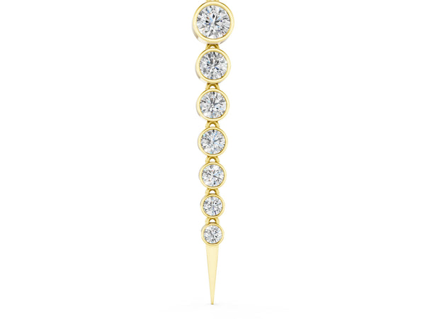 Yellow gold Round Diamond Drop Necklace with Bezel Setting