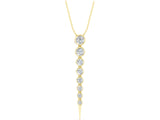 Yellow gold Round Diamond Drop Necklace with Bezel Setting_13