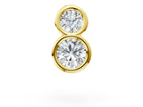 Yellow gold Round Diamond Duo Flatback Earring