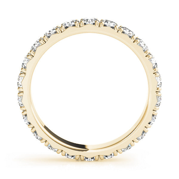 Yellow gold Round Diamond Eternity Band with Pavé Setting and Shared Prong 2