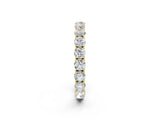 10K Yellow Gold Round Diamond Eternity Band with Pavé Setting and Shared Prong