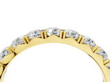 10K Yellow Gold Round Diamond Eternity Band with Pavé Setting and Shared Prong