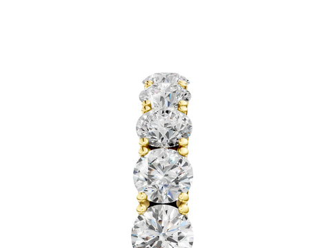 10K Yellow Gold Round Diamond Eternity Band with Pavé Setting and Shared Prong