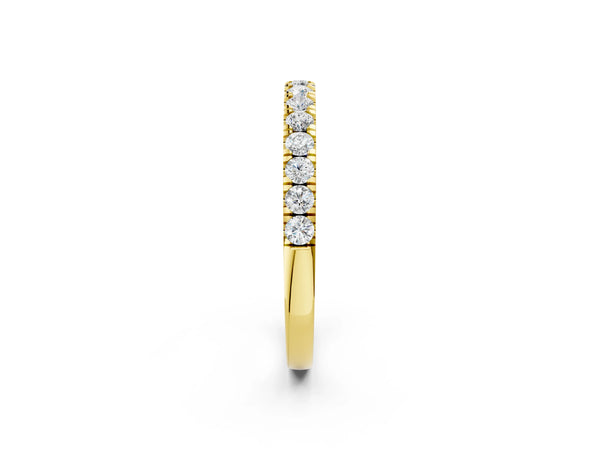Yellow gold Round Diamond Eternity Band with Prong Setting