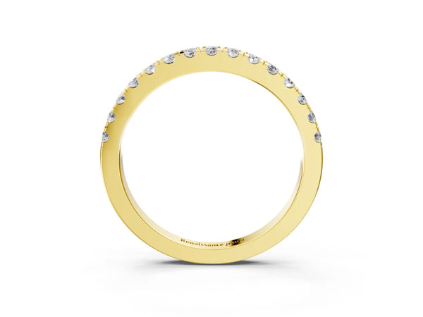 Yellow gold Round Diamond Eternity Band with Prong Setting