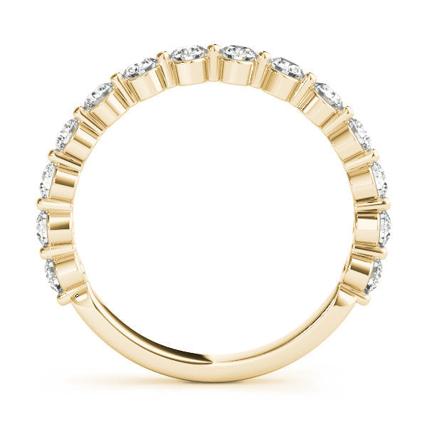 18K Yellow Gold Round Diamond Eternity Band with Shared Prong Setting
