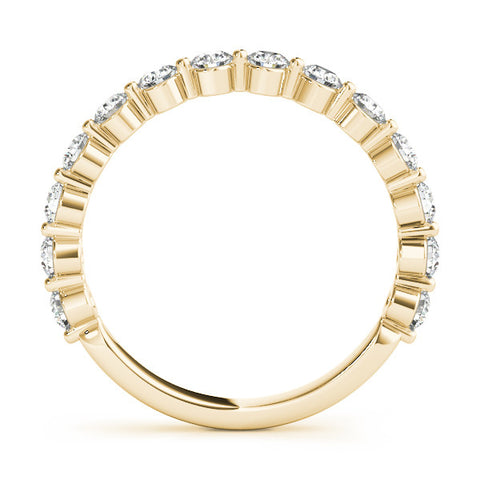 Yellow gold Round Diamond Eternity Band with Shared Prong Setting 1