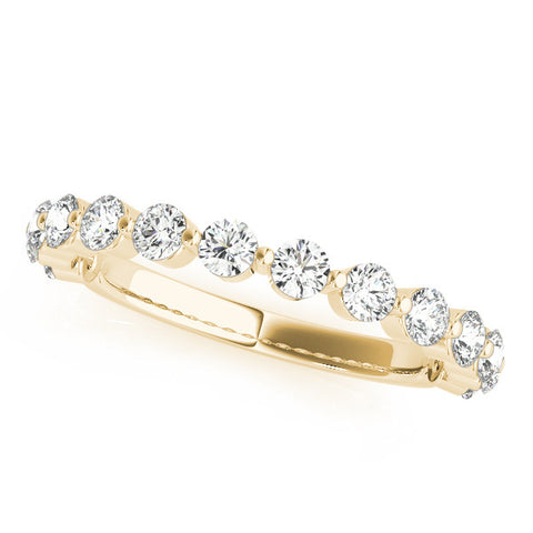 Yellow gold Round Diamond Eternity Band with Shared Prong Setting